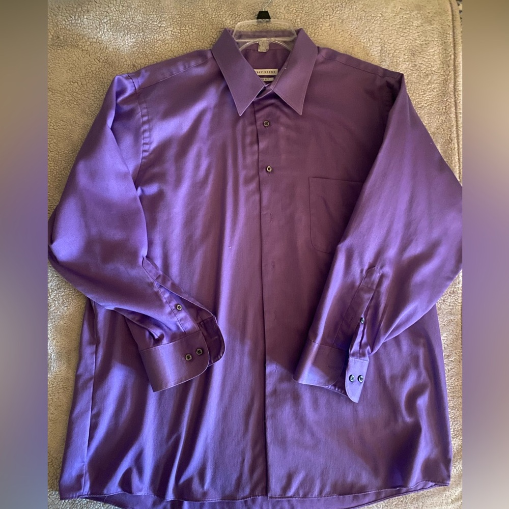 Geoffrey Beene Rich Purple Dress Shirt. Lux feel fabric. Men’s size XL  like new